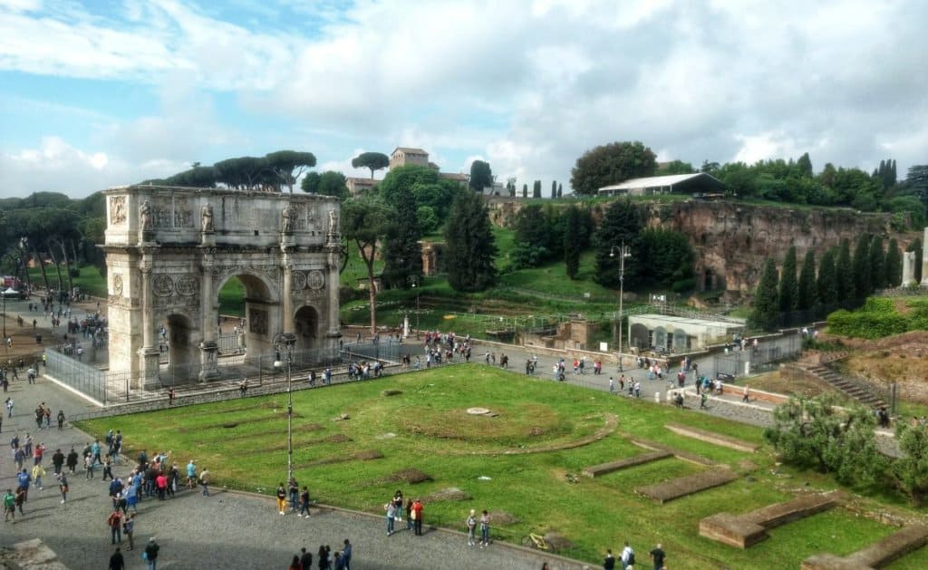 View of the Arch of Constantine from the Colosseum.