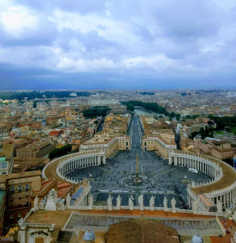 View of Rome, Italy, from the cupola of San Pietro.