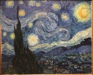 Vincent van Gogh's The Starry Night on display at the Museum of Modern Art in New York City.