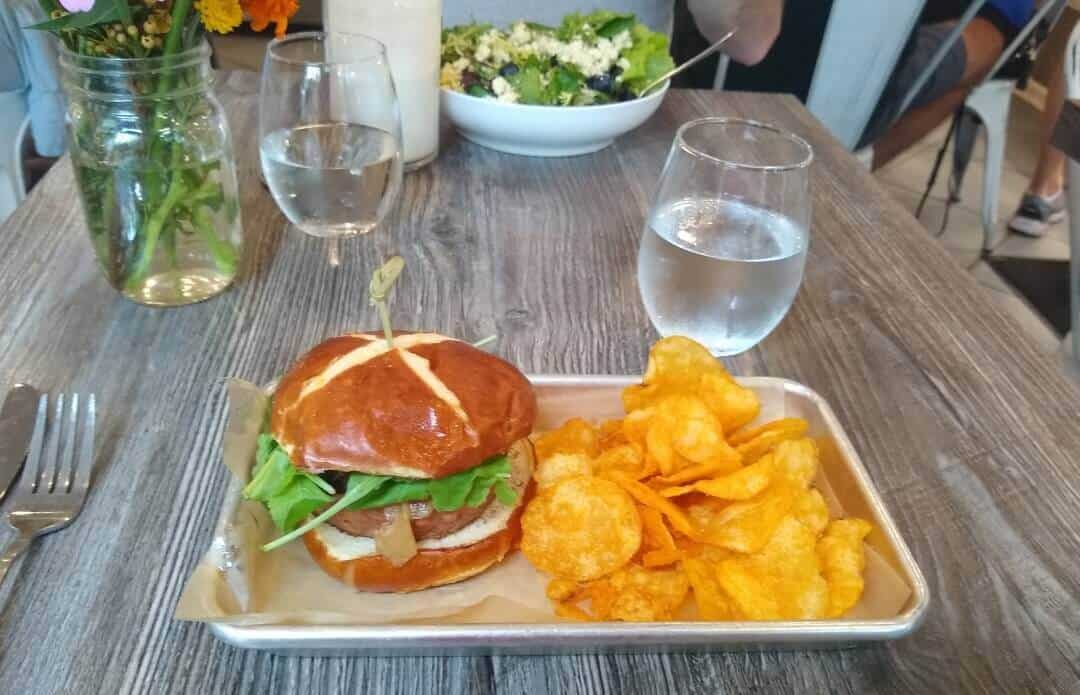 Plant-based lunch on a table