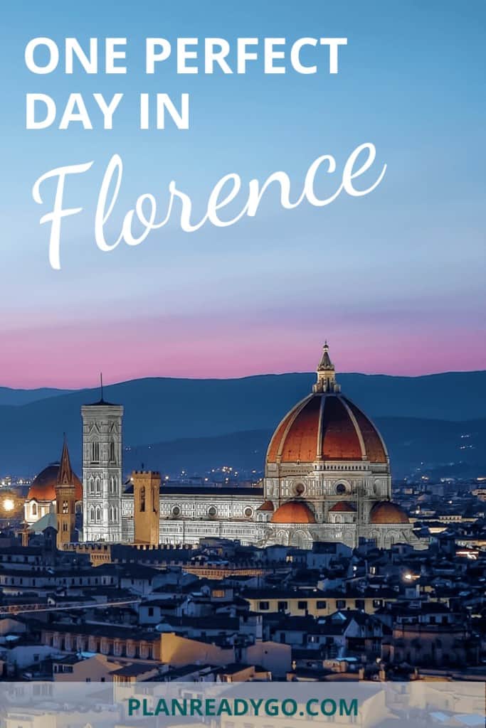 Florence Duomo at dusk with text overlay