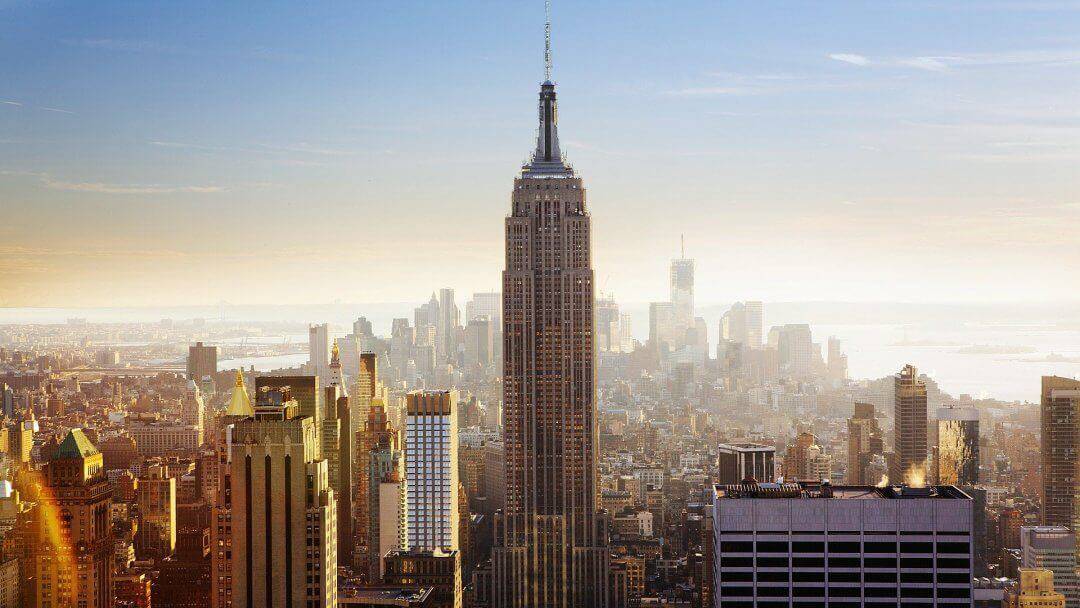 New York City skyline with the Empire State Building.