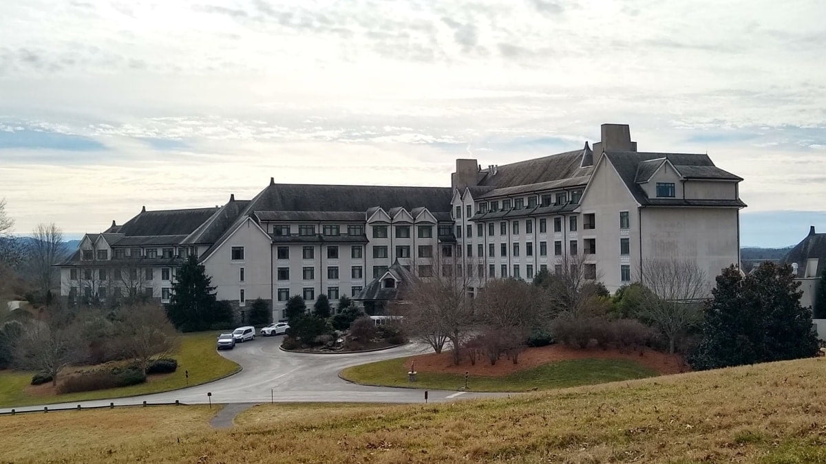 View of The Inn on Biltmore Estate in winter