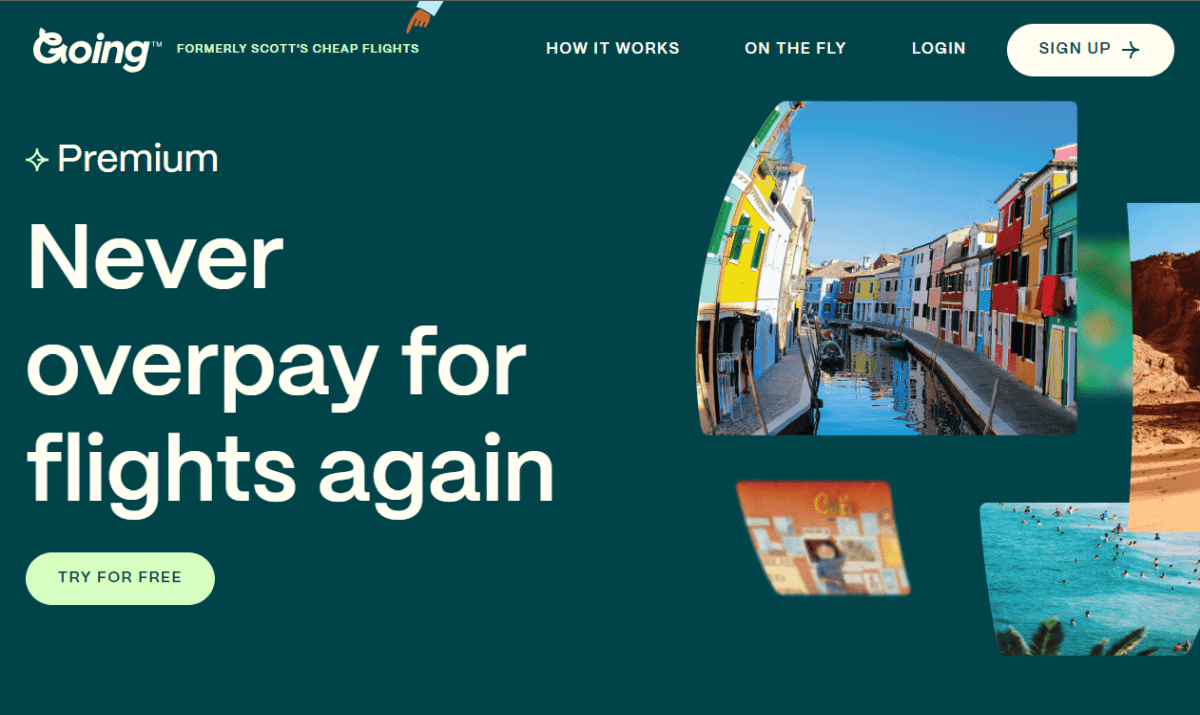 Screenshot of Scott's Cheap Flights website