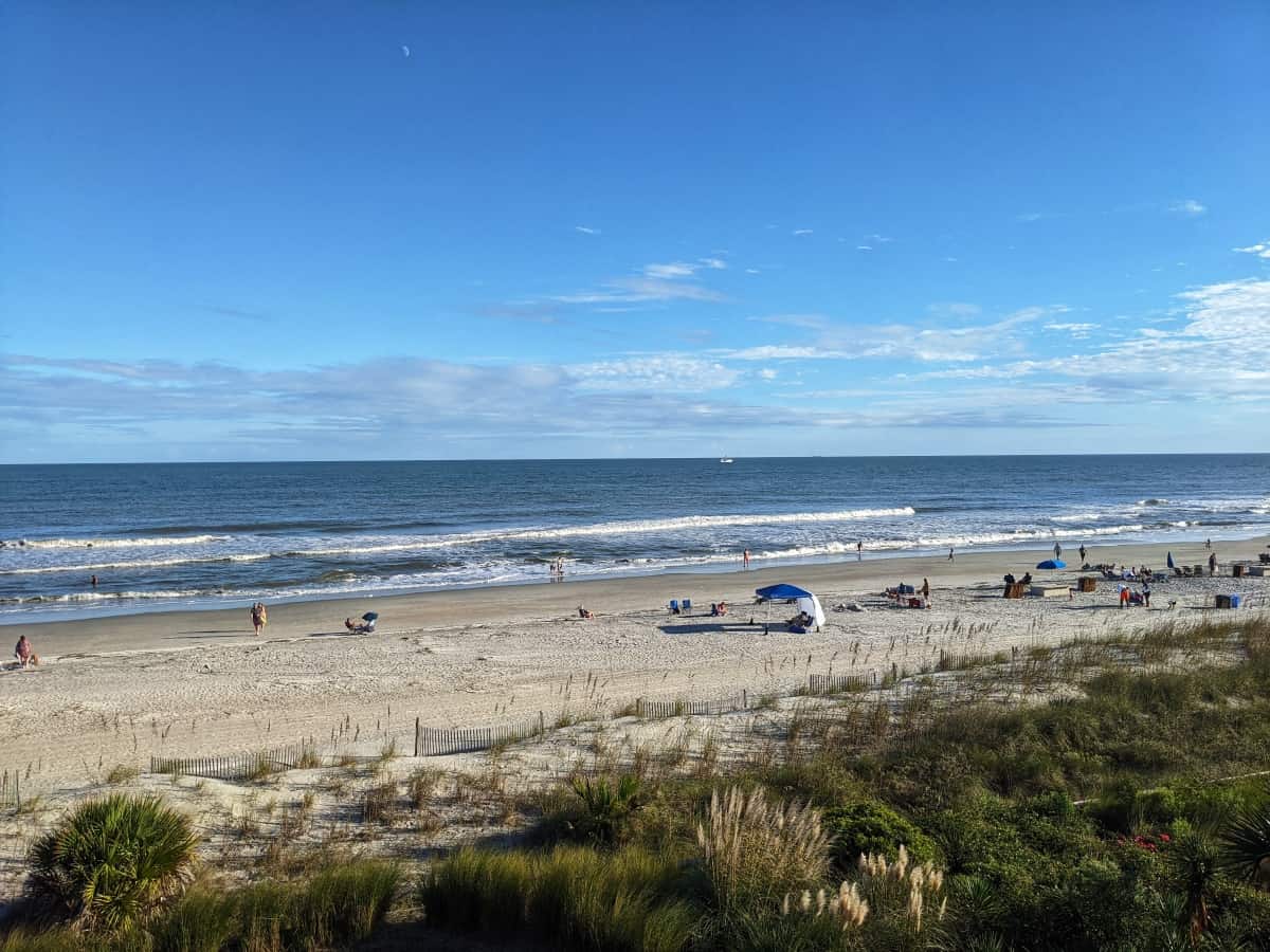 People on a Hilton Head Island beach in the sun