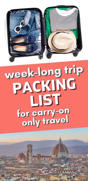 week-long trip packing list for carry-on only travel