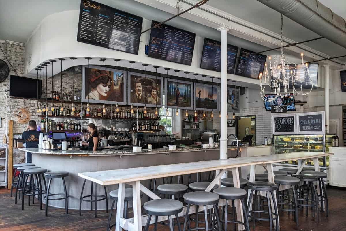 Interior of Carmella's Dessert Bar in Charleston, South Carolina