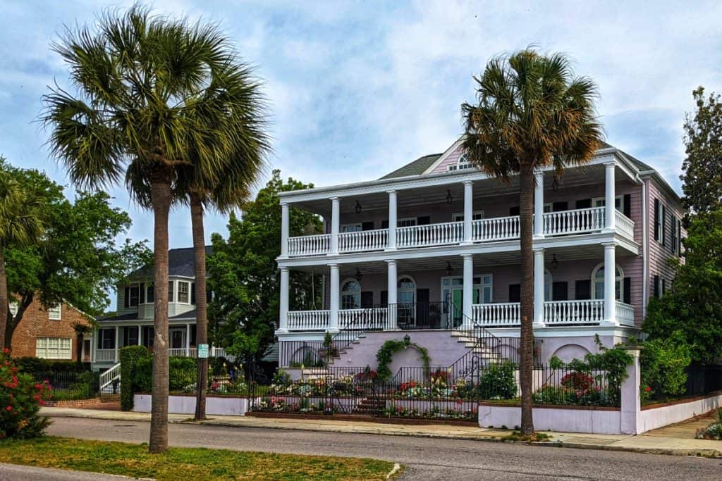 Beautiful houses along the Battery in Charleston