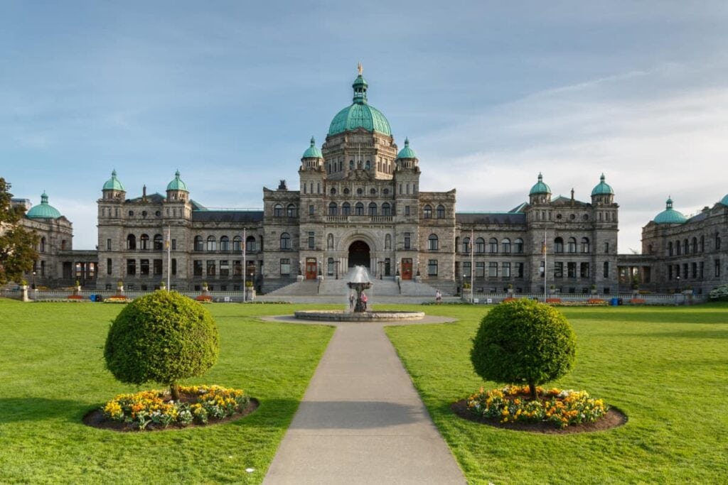 Parliament building in Victoria, British Columbia