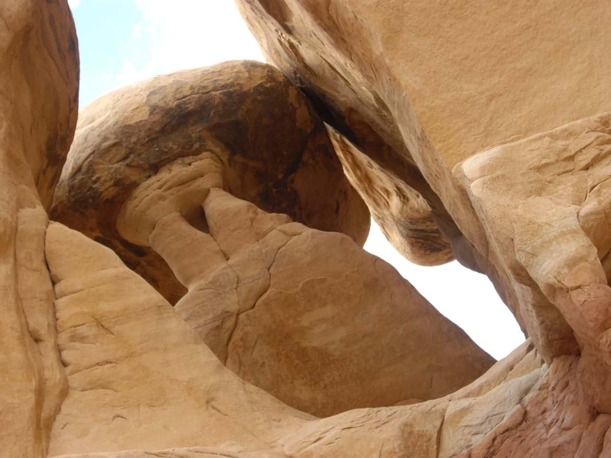 closeup of rock formations at Arches National Park Devils Garden