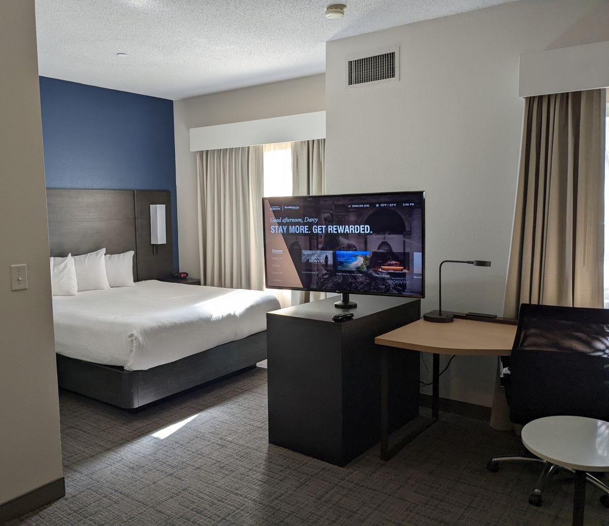 interior of a Residence Inn hotel room