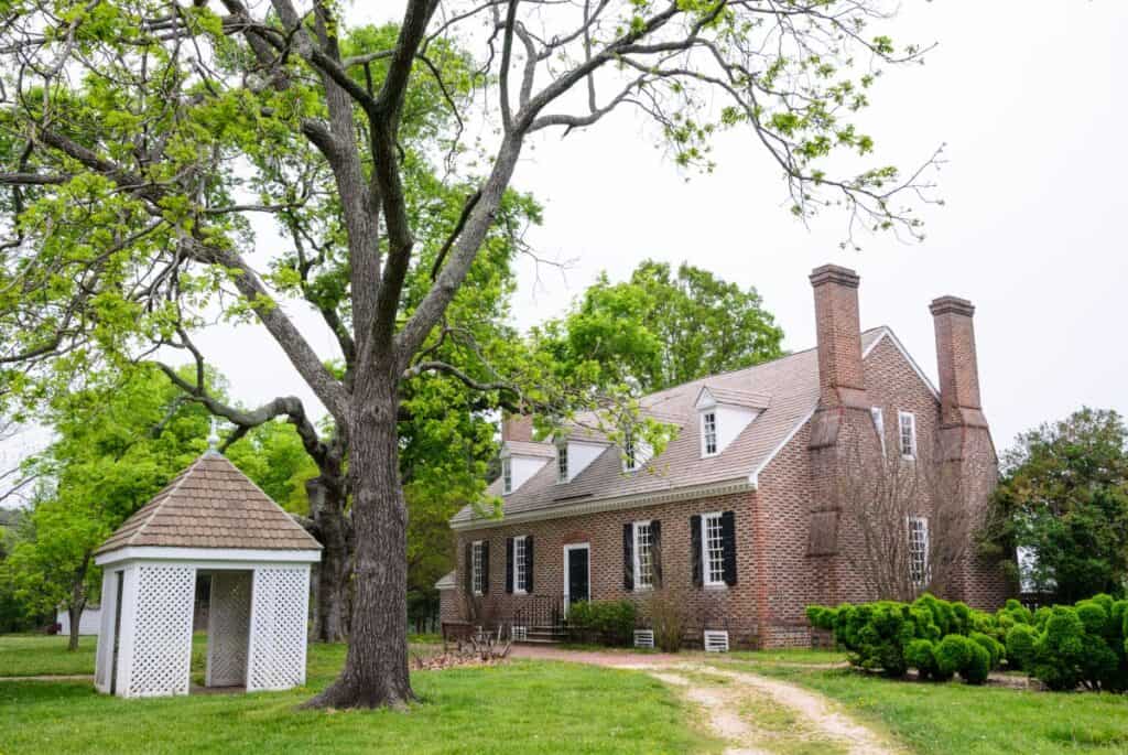 Colonial-style brick house
