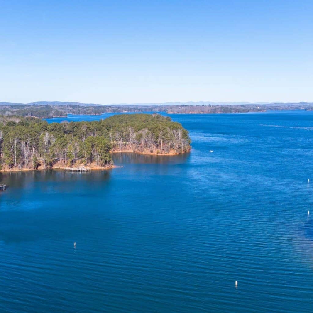 Large blue lake in Georgia