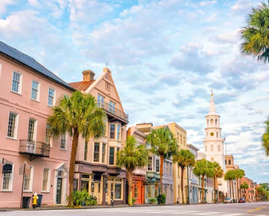 city street in downtown Charleston, South Carolina